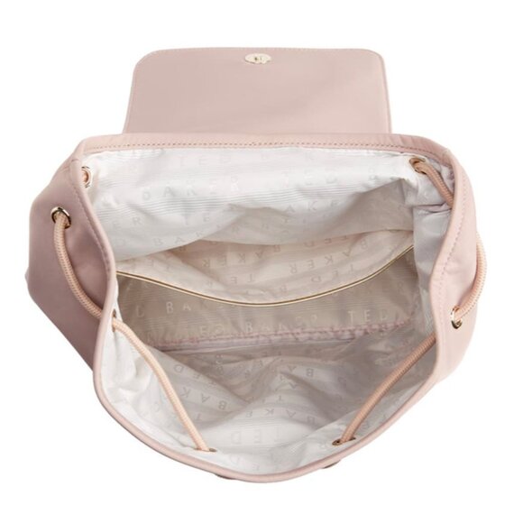 TED BAKER London Drawstring Nylon Polyamide Backpack Pale Pink - Picture 2 of 4